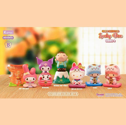 Sanrio Characters Vinly Figure Lucky Box | Series B Litte Twin Stars Meneki Lucky Cat - Kawaii Collectable Toys Mystery Blind Box