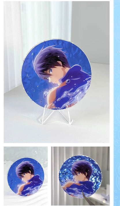 Japanese Anime Free! Iwatobi Swim Club Wave Acrylic Coaster | Haruka Makoto Rin Kirishima Sosuke - Cute Kawaii Item