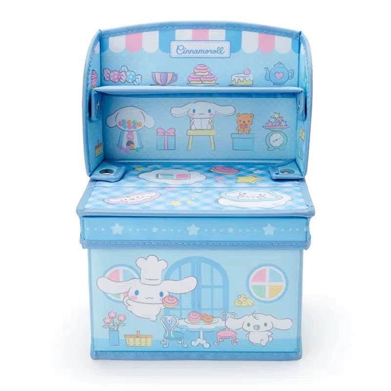 Japanese Cartoon Writing Desk Storage Box with Cover | Hello Kitty My Melody Little Twin Stars Cinnamoroll - Bedroom Girl Gift