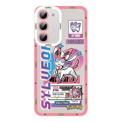 Japan Cartoon Pokemon Game Pixel Evolution Evolve Version | Eevee Vaporeon Jolteon Flareon Espeon Umbreon Leafeon Glaceon Sylveon - Phone Case Samsung Galaxy S26 S25 S24 S23 S22 S21 FE Ultra Edge