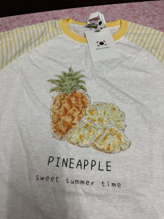 Korean Fashion Fruits Style T-Shirt Series | Bling Bling Pineapple - Kawaii Fashion Items