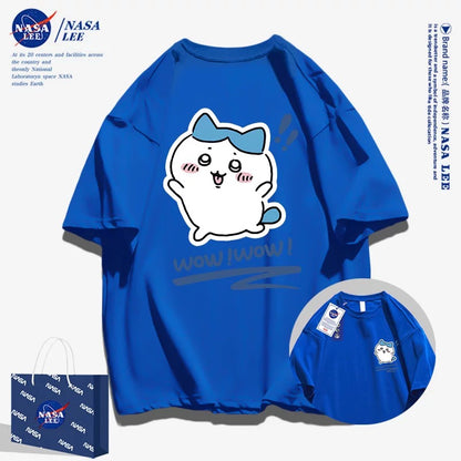 Japanese Cartoon ChiiKawa Casual Style T-Shirt Series | Hachiware Wow Front & Back - Kawaii Fashion Items