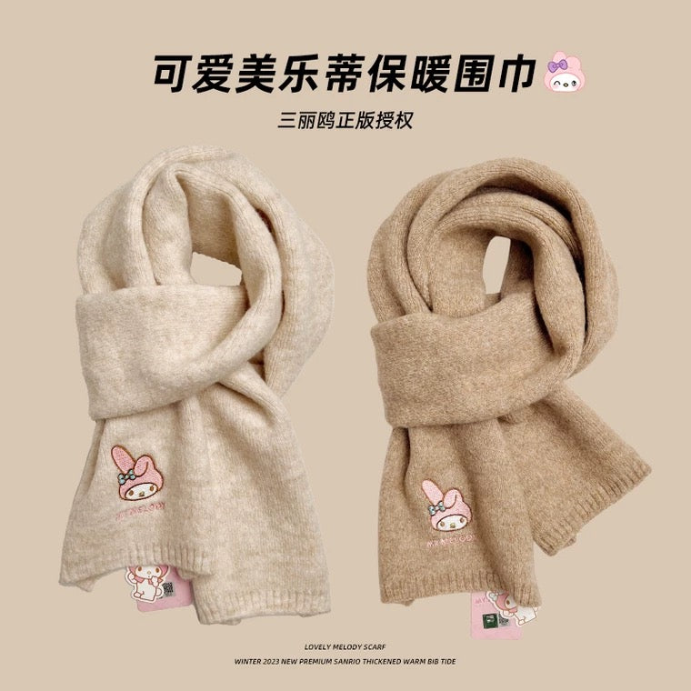  Sanrio Simple Design Warm Scarf | My Melody - Made with Wool Autumn Winter Accessories Fashionable 