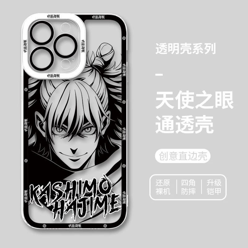 Japanese Anime Jujutsu Kaisen Black & White Drawing Style | Choso Geto Maki Kinji Nobara Hajime Hiromi - iPhone Case PLUS SE2 XS XR X 11 12 13 14 15 16 16e 17 17e Pro Promax 12mini 13mini