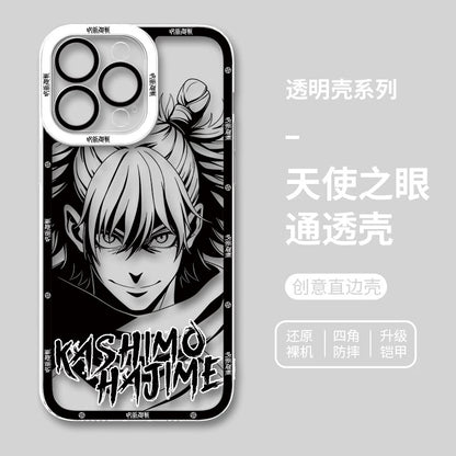 Japanese Anime Jujutsu Kaisen Black & White Drawing Style | Choso Geto Maki Kinji Nobara Hajime Hiromi - iPhone Case PLUS SE2 XS XR X 11 12 13 14 15 16 16e 17 17e Pro Promax 12mini 13mini