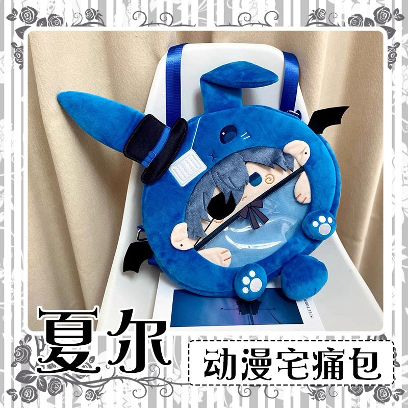 Japanese Anime Black Butler Kuro Shitsuji | Ciel Phantomhive with Rabbit Doll Ear Plush Cute Icon Itabag Backpack and Crossbody Bag - Cute Kawaii Item