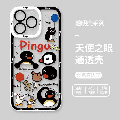 Cute Cartoon Lovely Penguin | Pingu & Friends 8 Styles - iPhone Case PLUS SE2 XS XR X 11 12 13 14 15 16 16e 17 17e Pro Promax 12mini 13mini