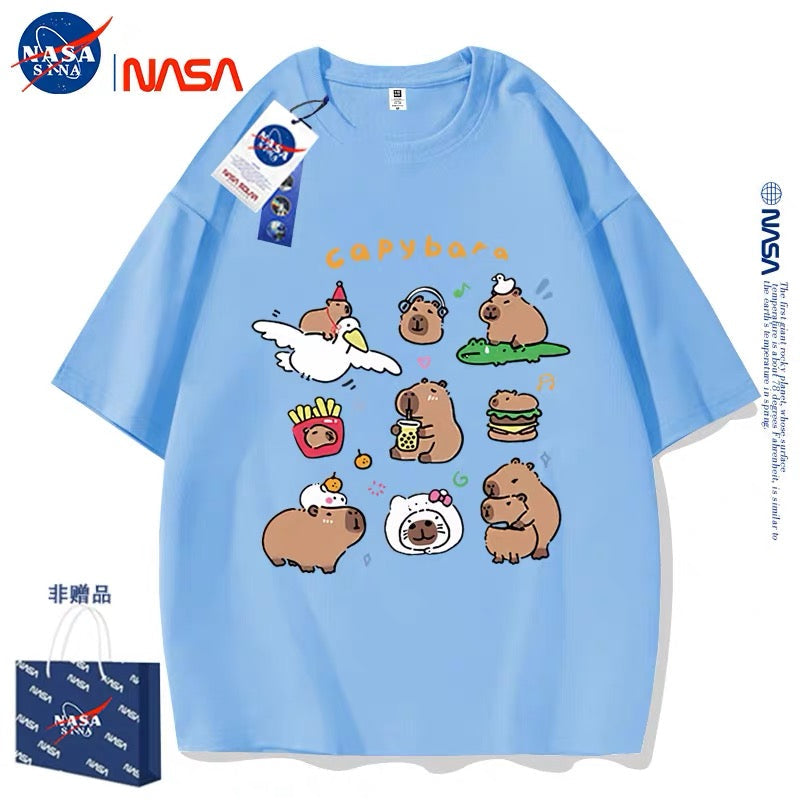 Cute Animals Capybara Style T-Shirt Series | Happy & Fun Daily Part2 - Kawaii Fashion Items for Child & Adult