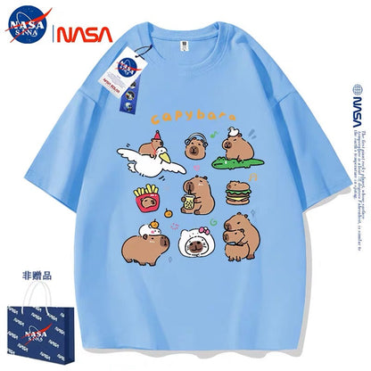 Cute Animals Capybara Style T-Shirt Series | Happy & Fun Daily Part2 - Kawaii Fashion Items for Child & Adult