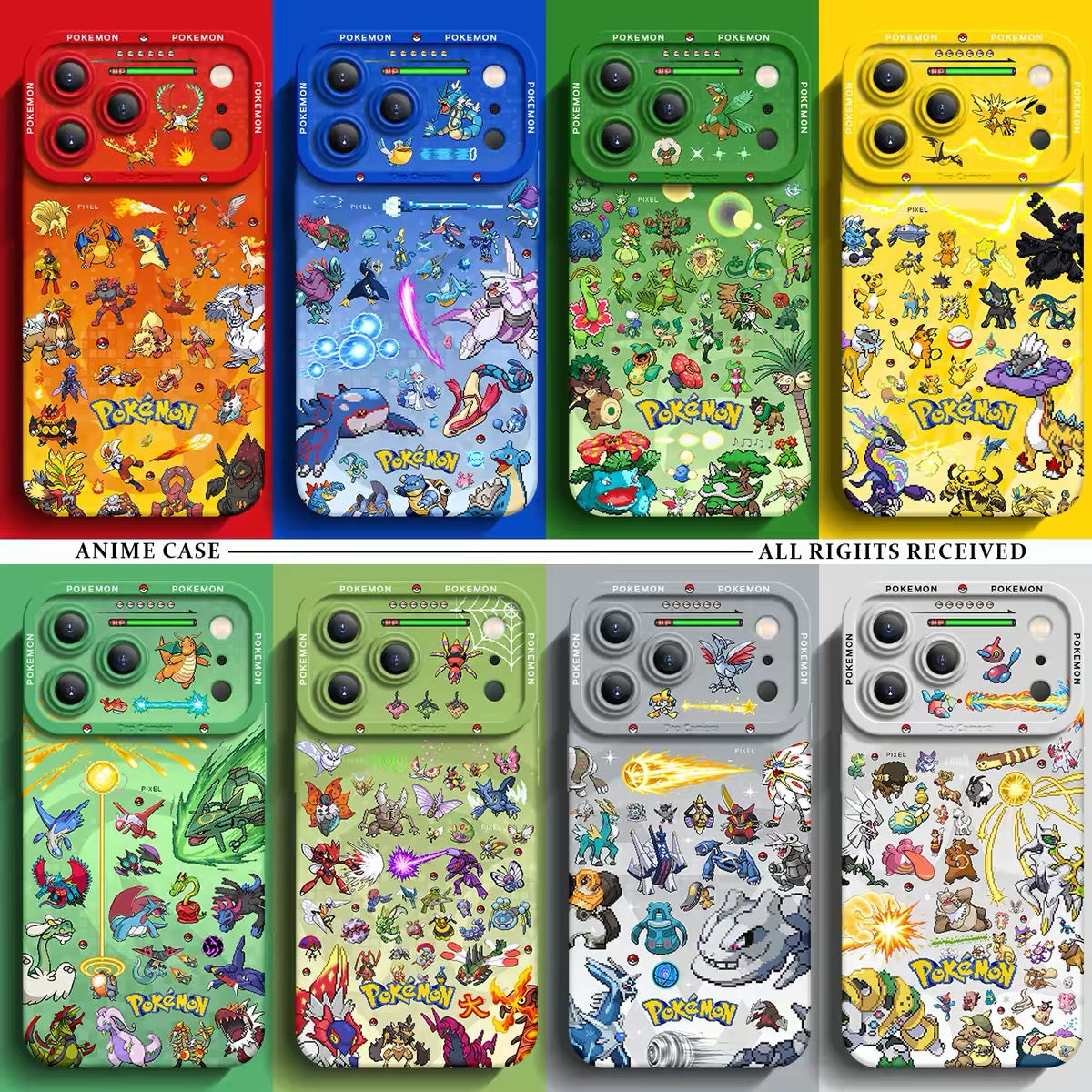 Japanese Cartoon Pokemon Silicone Case Close Up Fighting Version | Venusaur Charizard Blastoise Gengar Scizor Umbreon Greninja Garchomp - iPhone Case PLUS SE2 XS XR X 11 12 13 14 15 16 16e 17 17e Pro Promax 12mini 13mini (副本)