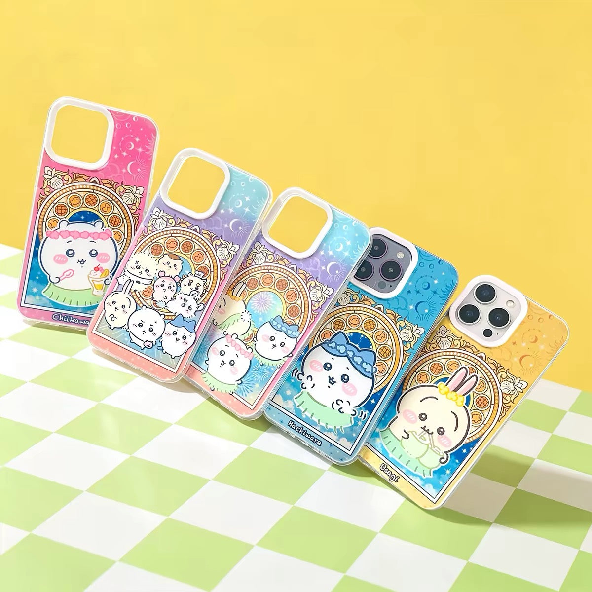 Japanese Cartoon ChiiKawa The Movie : The Secret Of The Mermaid Island Grass Skirt Style | Chiikawa Hachiware Usagi Momonga - iPhone Case 11 12 13 14 15 16 16e 17 17e Pro Promax