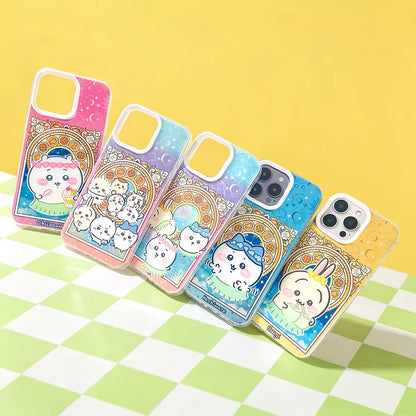 Japanese Cartoon ChiiKawa The Movie : The Secret Of The Mermaid Island Grass Skirt Style | Chiikawa Hachiware Usagi Momonga - iPhone Case 11 12 13 14 15 16 16e 17 17e Pro Promax