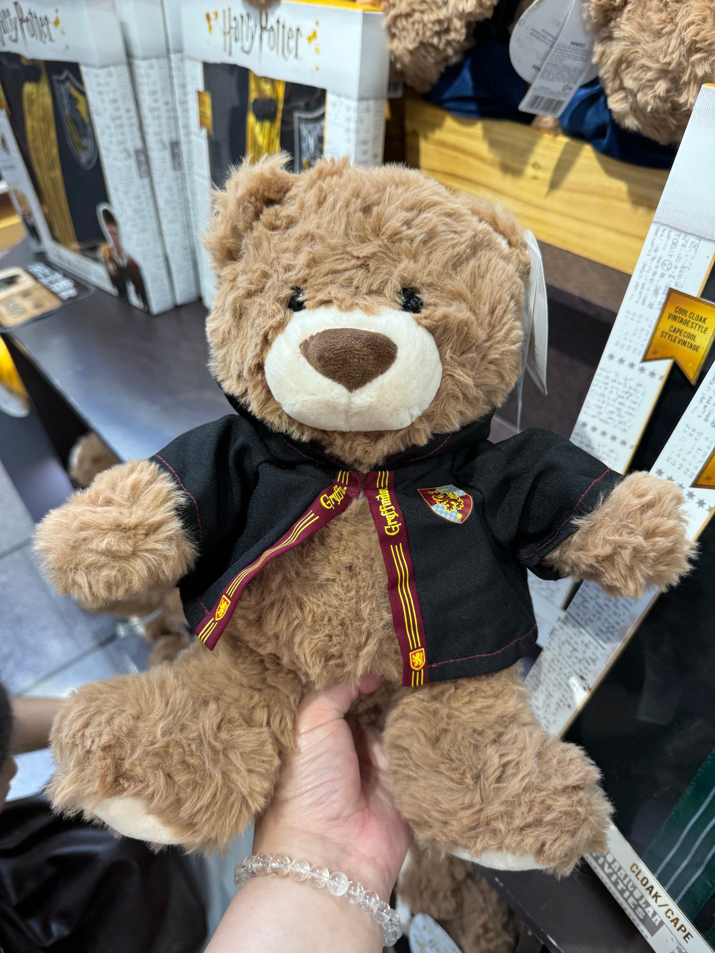 Harry Magical School Wizard Witch X Miniso | School Houses Uniform Robes Terry Bears Red Yellow Green Blue Plush Teddy Bears - Kawaii items Room Decoration