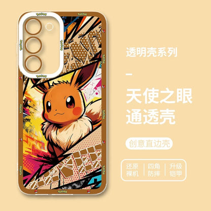 Japan Cartoon Pokemon Postal Street Style | Pikachu Gengar Squirtle Psyduck Mimikyu Bulbasaur Charmander Eevee - Phone Case Samsung Galaxy S26 S25 S24 S23 S22 S21 FE Ultra Edge