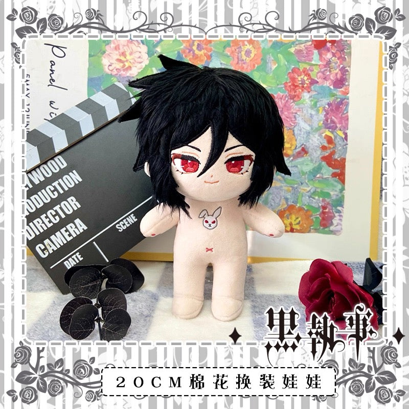 Japanese Anime Black Butler Kuro Shitsuji Cotton Plush Doll | Ciel Sebastian Cute Kawaii 20cm Doll Can Change Outfits - Cute Kawaii Item