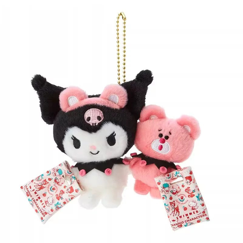 Japan Sanrio x Swimmer Shopping Friends Limited Edition Keychain | Hello Kitty My Melody Kuromi Cinnamoroll Pompompurin Pochacco  - Mini Plush Doll 10cm Keychain