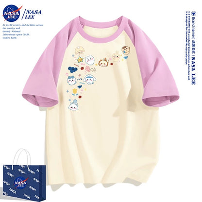 Japanese Cartoon ChiiKawa Casual Style T-Shirt Series | Chiikawa Hachiware Usagi Momonga Kurimanju Shisa Fun Drawing Style 2 - Kawaii Fashion Items