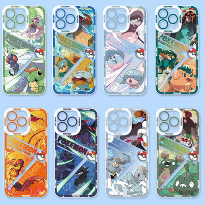 Japan Cartoon Pokemon Evolution Verison | Caterpie Butterfree Chewtle Hatenna Cufant Sizzlipede Corvisquire Machop Trubbish - iPhone Case PLUS SE2 XS XR X 11 12 13 14 15 16 16e 17 17e Pro Promax 12mini 13mini