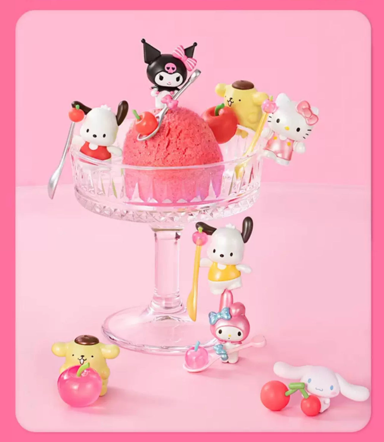 Sanrio Characters Sweet Cherry on Cup Beans Mini Series | Hello Kitty My Melody Kuromi Cinnamoroll Pompompurin Pochacco - Kawaii Collectable Toys Toy Collection