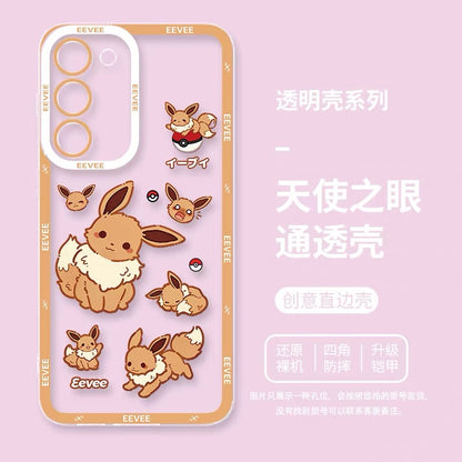 Japanese Cartoon Pokemon Case Eevee Evolution Cute Emo Version | Eevee Vaporeon Jolteon Flareon Espeon Umbreon Leafeon Glaceon Sylveon 9 Styles  - Phone Case Samsung Galaxy S26 S25 S24 S23 S22 S21 FE Ultra Edge