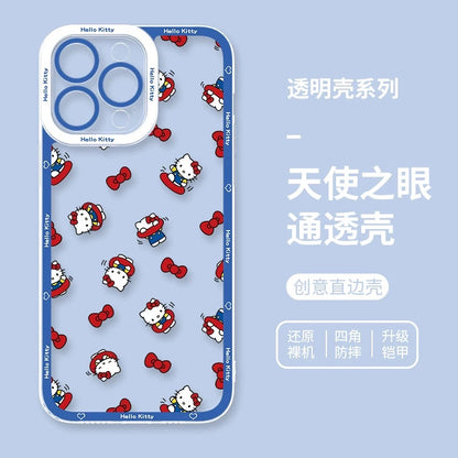 Japanese Cartoon Hello Kitty | Vintage Kitty Blue Version 5 Styles - Phone Case Samsung Galaxy S26 S25 S24 S23 S22 S21 FE Ultra Edge