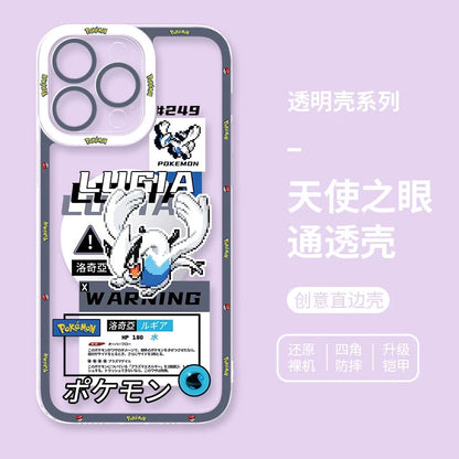 Japan Cartoon Pokemon Game Pixel Version | Ho-Oh Lugia Groudon Kyogre Entei Suicune Raikou Yveltal - iPhone Case PLUS SE2 XS XR X 11 12 13 14 15 16 16e 17 17e Pro Promax 12mini 13mini