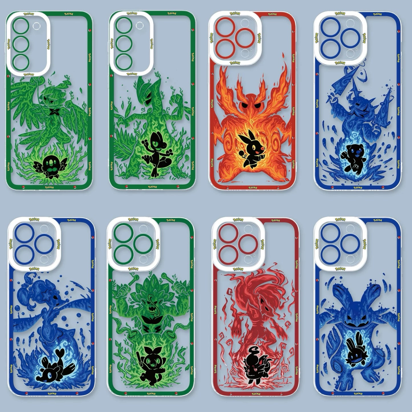 Japan Cartoon Pokemon Evolution Soul Version | Rowlet Decidueye Treecko Sceptile Tepig Emboar Oshawott Samurott Popplio Primarina Grookey Rillaboom Zorua Zoroark Mudkip Swampert - Phone Case Samsung Galaxy S26 S25 S24 S23 S22 S21 FE Ultra Edge