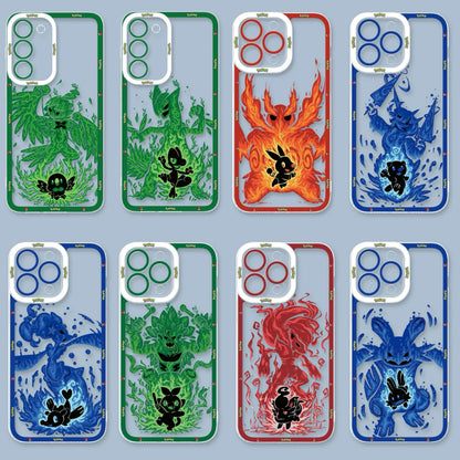 Japan Cartoon Pokemon Evolution Soul Version | Rowlet Decidueye Treecko Sceptile Tepig Emboar Oshawott Samurott Popplio Primarina Grookey Rillaboom Zorua Zoroark Mudkip Swampert - Phone Case Samsung Galaxy S26 S25 S24 S23 S22 S21 FE Ultra Edge