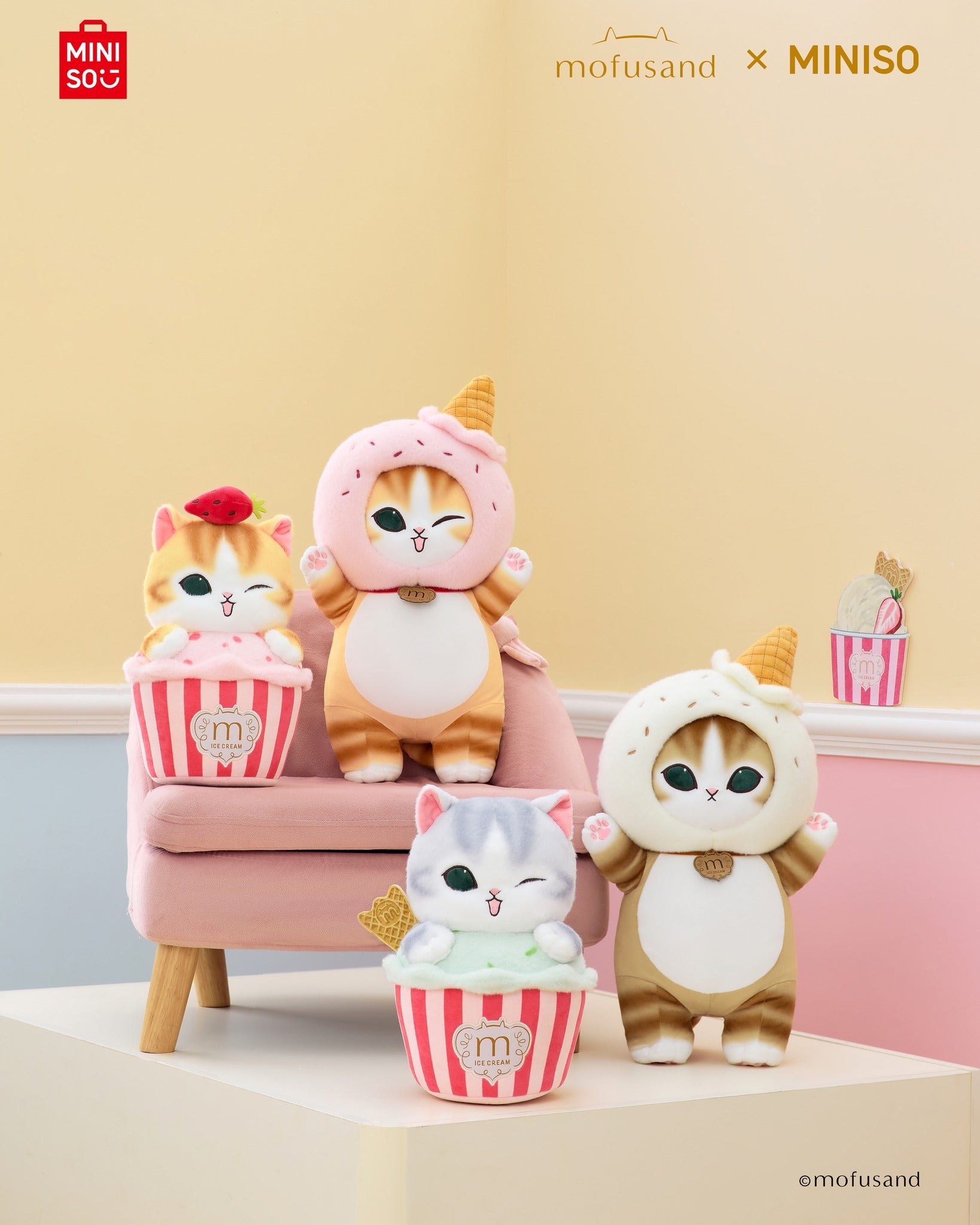 miniso×mofusand 確認用 MINISO Mofusand Fluffy Party Series Cat Confirmed Blind Box Figure