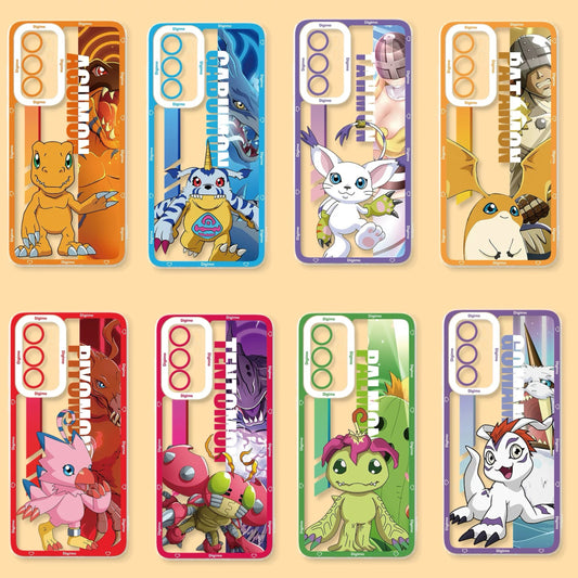 Anime Digimon Digital Monster Version 3 | Agumon Gabumon Tailmon Patamon Piyomon Tentomon Palmon Gomamon - Phone Case Samsung Galaxy s26 S25 S24 S23 S22 S21 FE Ultra Edge