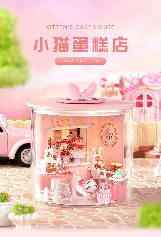 Craft Kits Dream Bottle Series | Kitten's Cake House - DIY Handmade Mini World Miniature Gift Pink Romantic