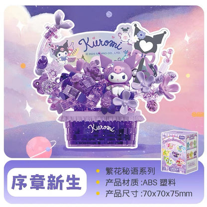 Sanrio Characters Secret Words of Flowers | Hello Kitty My Melody Kuromi Cinnamoroll Pompompurin Pochacco - Building Blocks Toy Collectable Mystery Blind Box