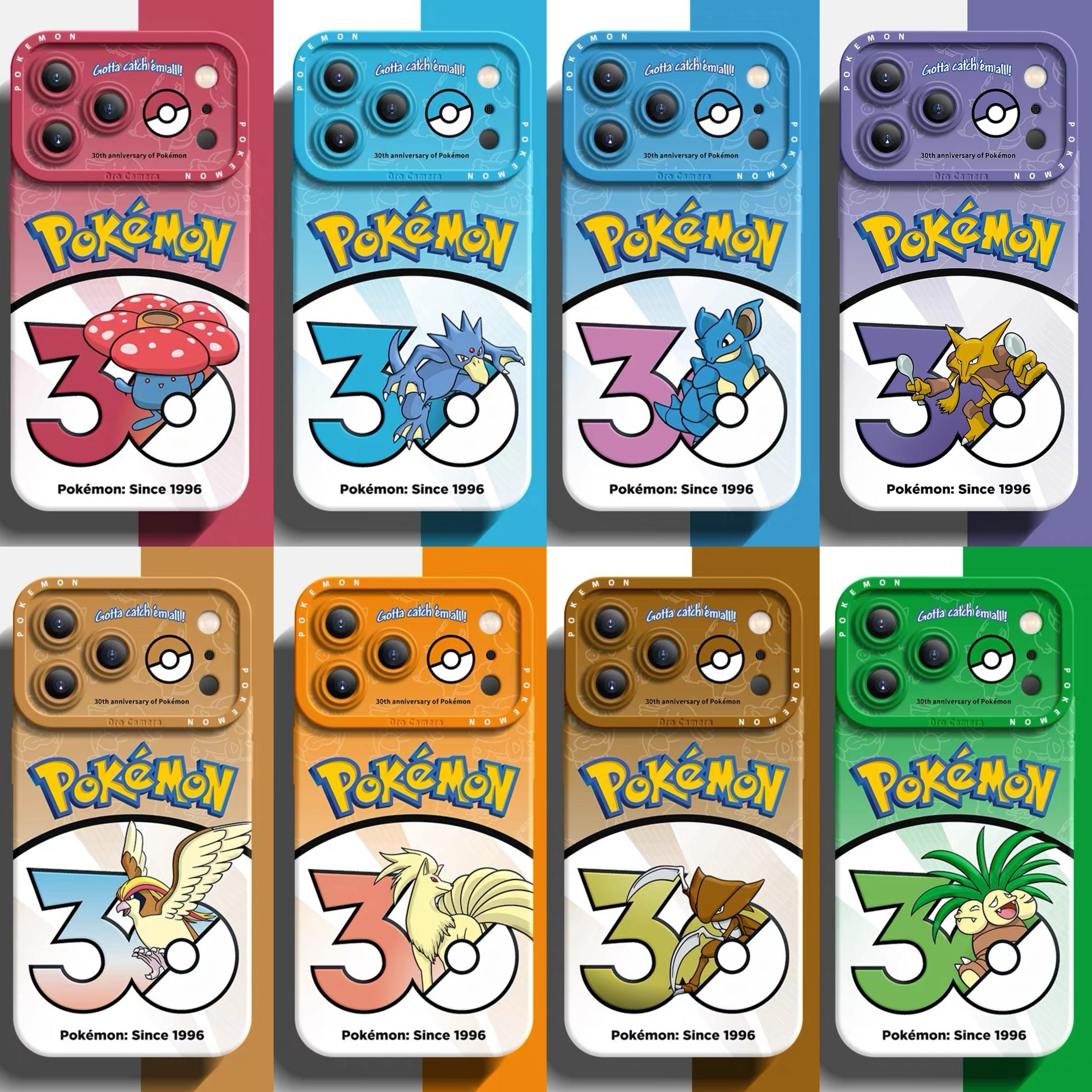 Japanese Cartoon Pokemon Silicone Case Pokemon 30 Anniversary Version Part4 | Vileplume Golduck Nidoqueen Alakazam Pidgeot Ninetales Kabutops Exeggutor 8 Styles - Phone Case Samsung Galaxy S26 S25 S24 S23 FE Ultra Edge