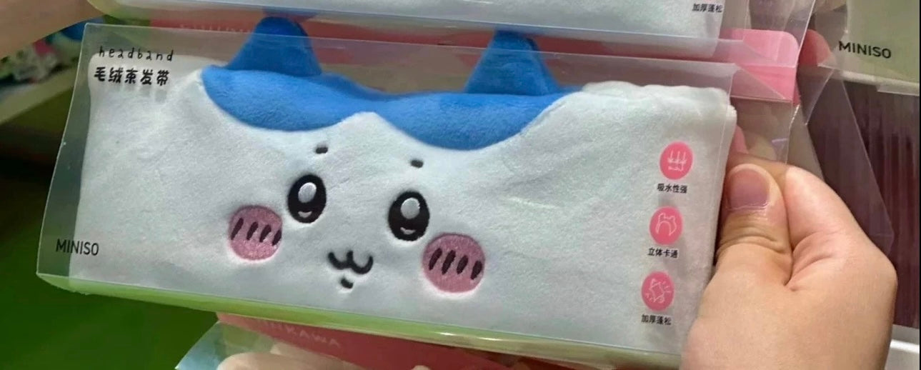 ChiiKawa X Miniso | ChiiKawa Hachiware Usagi Face Headband - Kawaii Make Up Washing Face Item Decoration