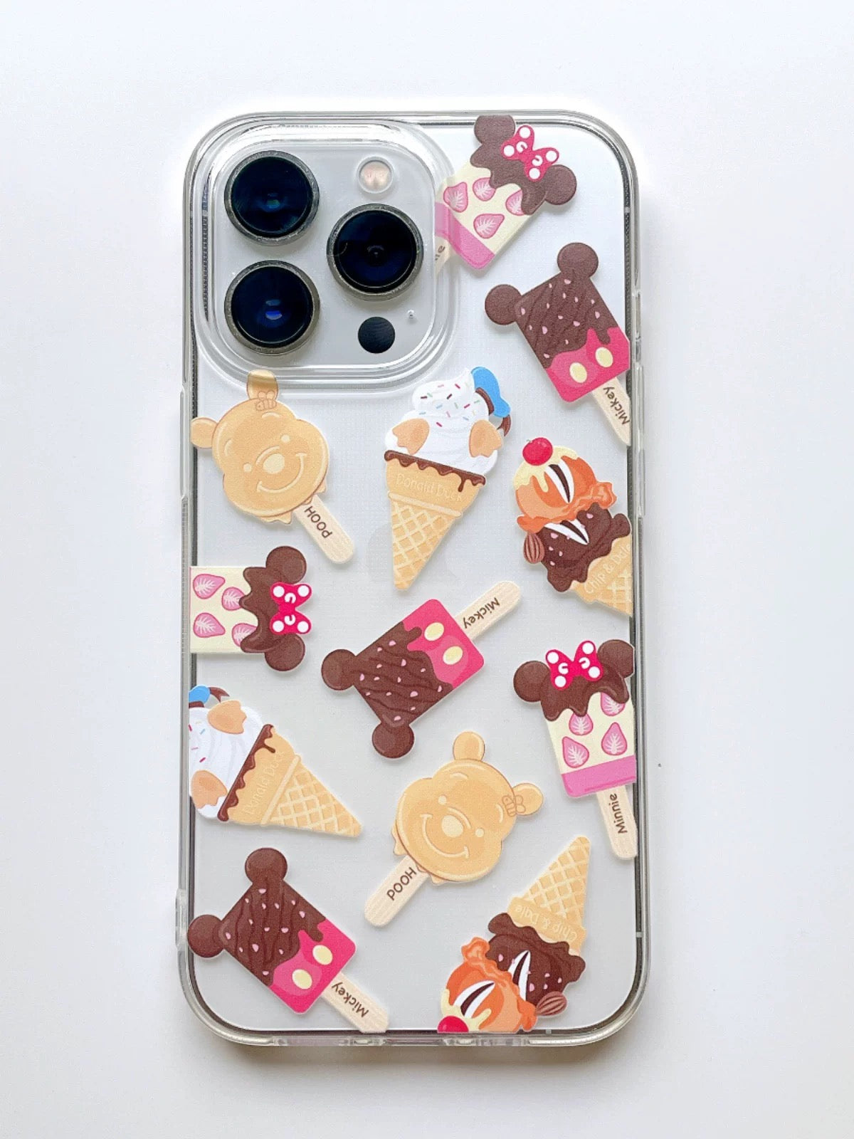 Cartoon Mickey Minnie Donald Winnie Clip & Dale Ice Bar Cream - iPhone Case 12 13 14 15 Pro Promax mini