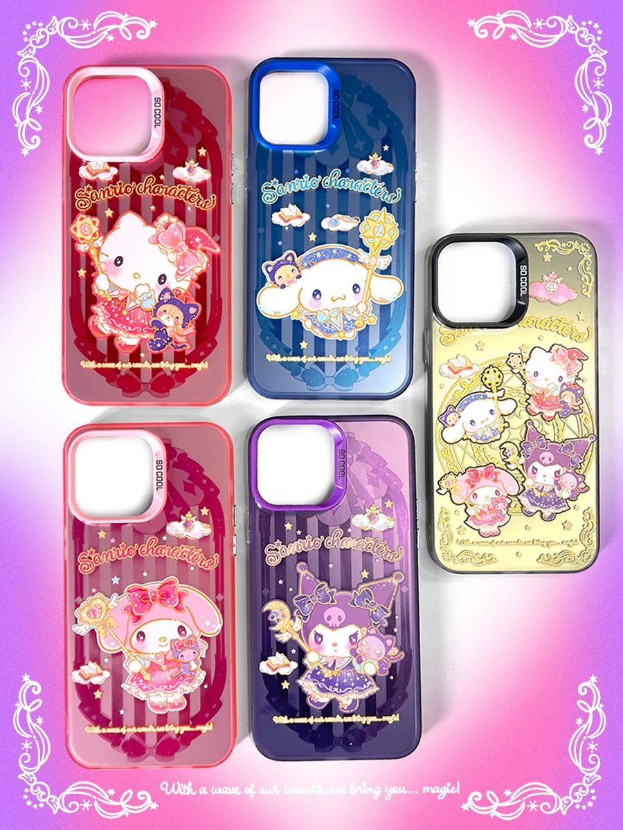 Japanese Cartoon Sanrio Magic School | Cinnamoroll Wizard Laser Colour Clear - iPhone Case 11 12 13 14 15 16 Pro Promax