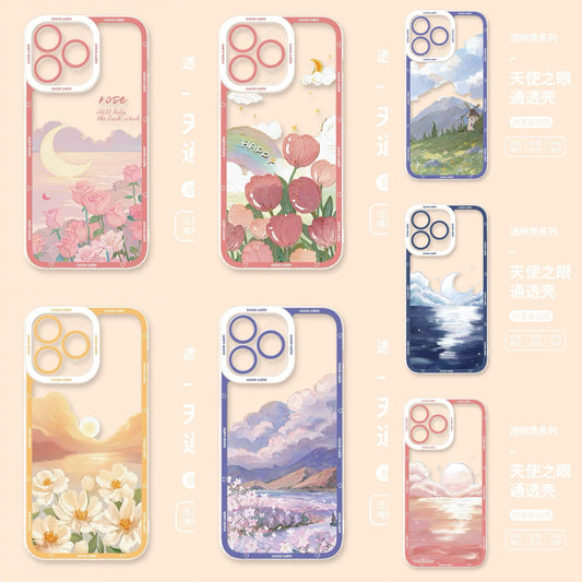 Girlish Fancy Oil Drawing | Pastel World 7 Styles - iPhone Case PLUS SE2 XS XR X 11 12 13 14 15 16 16e 17 17e Pro Promax 12mini 13mini
