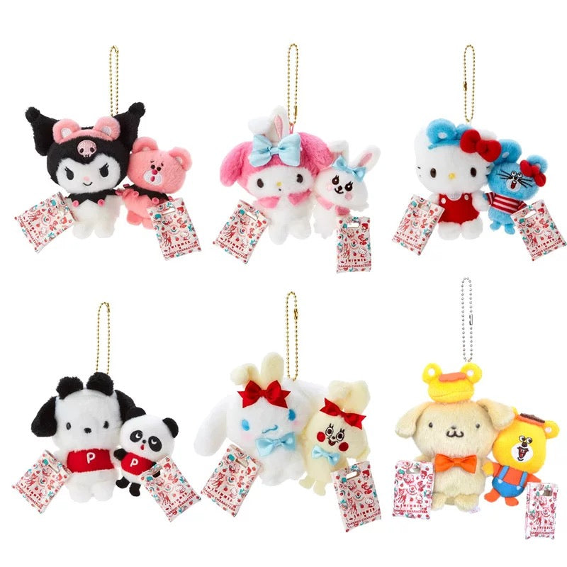 Japan Sanrio x Swimmer Shopping Friends Limited Edition Keychain | Hello Kitty My Melody Kuromi Cinnamoroll Pompompurin Pochacco  - Mini Plush Doll 10cm Keychain