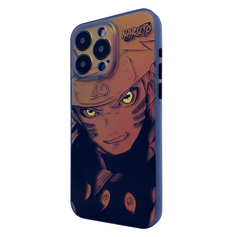 Japanese Anime Naruto Ninja Naruto Shippuuden | Laser Naruto Kurama - iPhone Case 7 8 PLUS SE2 XS XR X 11 12 13 14 15 16 Pro Promax SE3 SE2