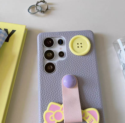 Japan Cartoon | Hello Kitty with Ring Pink Purple Hot Pink - Phone Case Samsung Galaxy S25 S24 S23 S22 S21 Plus Ultra KawaiiGiftLand