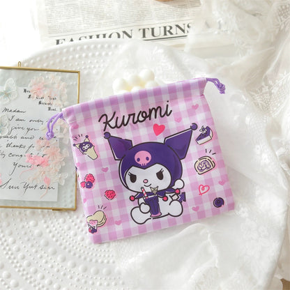 Japanese Cartoon Daily Little Cloth Bag | My Melody Kuromi Little Twin Stars Cinnamoroll Pompompurin Pochacco - Kawaii Little Bag