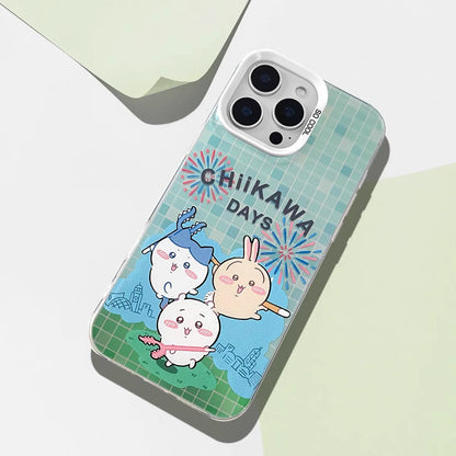 Japanese Cartoon ChiiKawa Chiikawa Day Laser Case | ChiiKawa Hachiware Usagi - iPhone Case 11 12 13 14 15 16 16e 17 17e Pro Promax