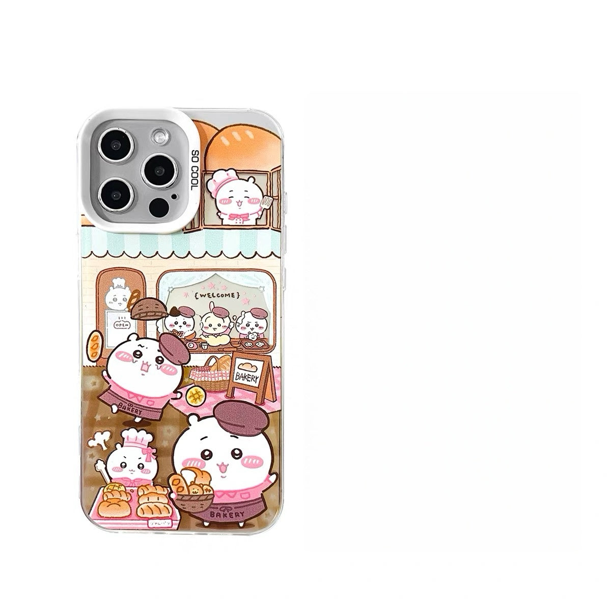 Japanese Cartoon ChiiKawa Bread Cafe Laser Case | ChiiKawa Hachiware Usagi - iPhone Case 11 12 13 14 15 16 16e 17 17e Pro Promax