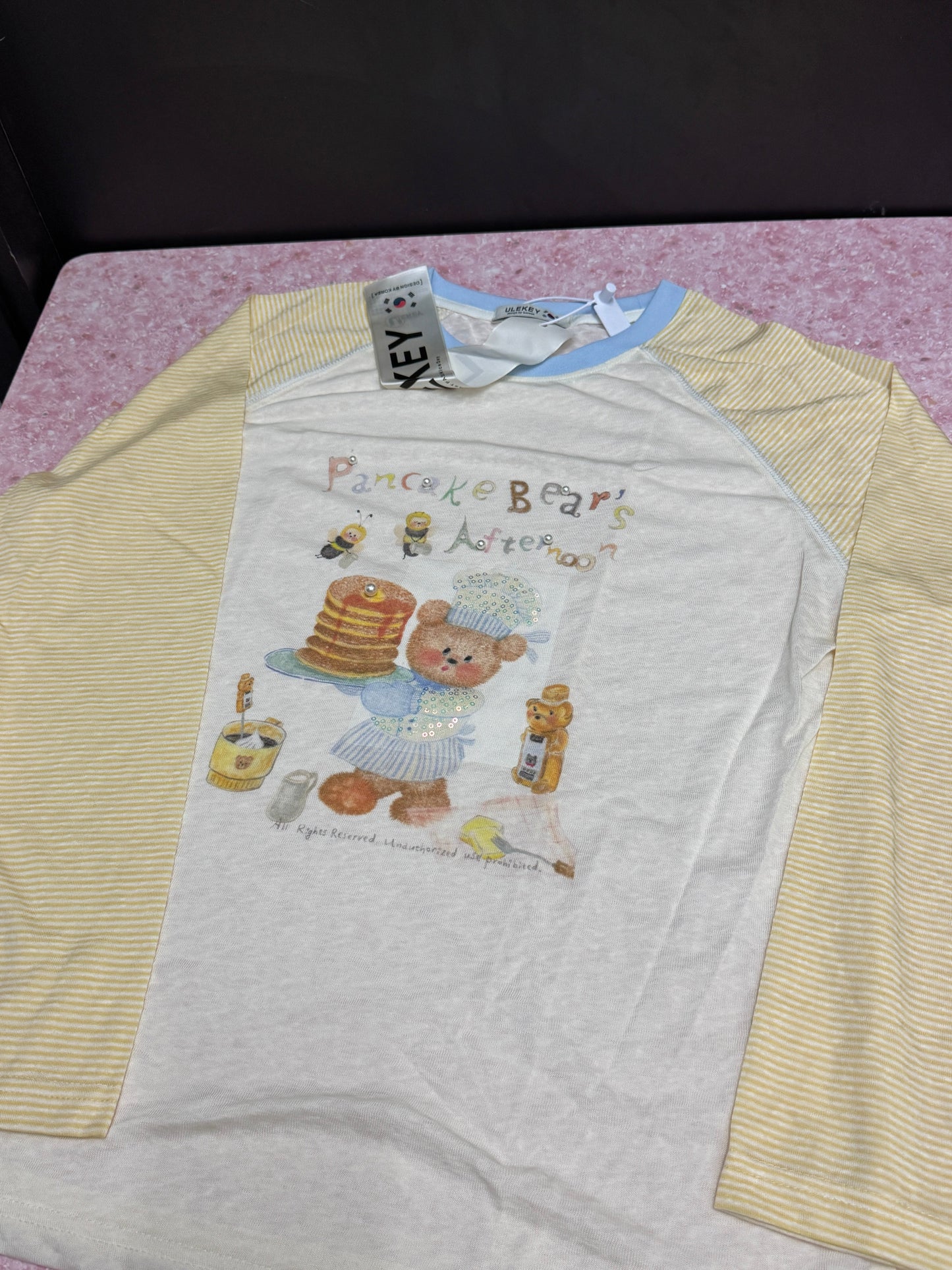 Korean Fashion Cute Animals Style Long-sleeved Sun Protection T-Shirt Series | Chef Cook Pancake Bear's Afternoon - Kawaii Fashion Items