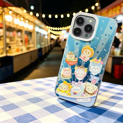Japanese Cartoon ChiiKawa Day Tour Version Laser Case | Hong Kong Taipei Shanghai - iPhone Case 11 12 13 14 15 16 16e 17 17e Pro Promax