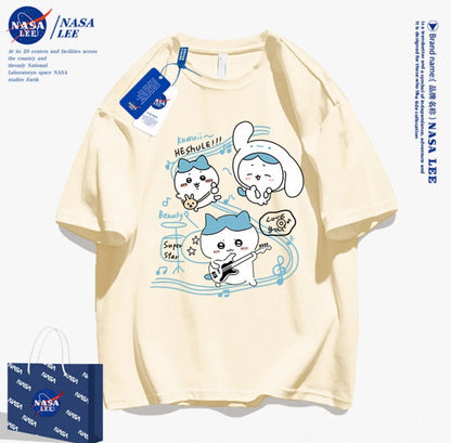 Japanese Cartoon ChiiKawa Casual Style T-Shirt Series | Hachiware Play Music Cinnamoroll Outing - Kawaii Fashion Items