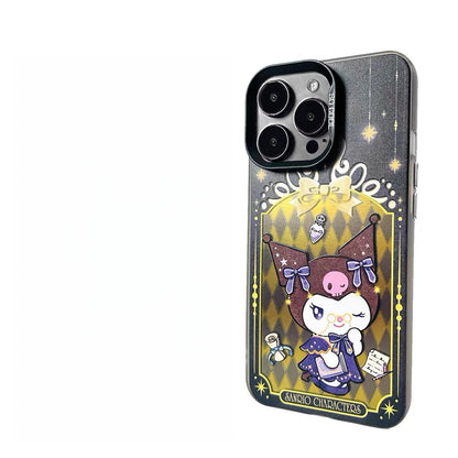 Japanese Cartoon Sanrio Magical Book Laser Case | Hello Kitty My Melody Kuromi Hangyodon Bad Badtz Maru Wish Me Mell 6 Styles - iPhone Case 11 12 13 14 15 16 16e 17 17e Pro Promax