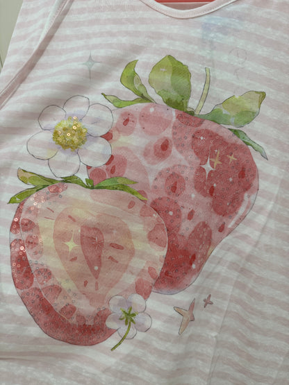 Korean Fashion Cute Fruits Style Long-sleeved Sun Protection T-Shirt Series | Strawberry Hoodie - Kawaii Fashion Items