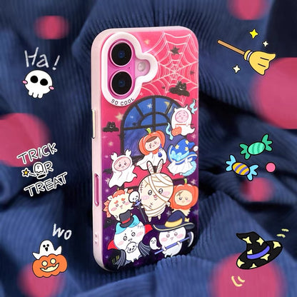 Japanese Cartoon Halloween Party Laser Case | ChiiKawa & Sanrio Group - iPhone Case 11 12 13 14 15 16 16e 17 17e Pro Promax