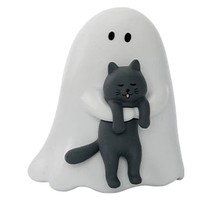 GHODY Behold My Cat - Little Blue Cat design, ghost hugging a blue-gray cat